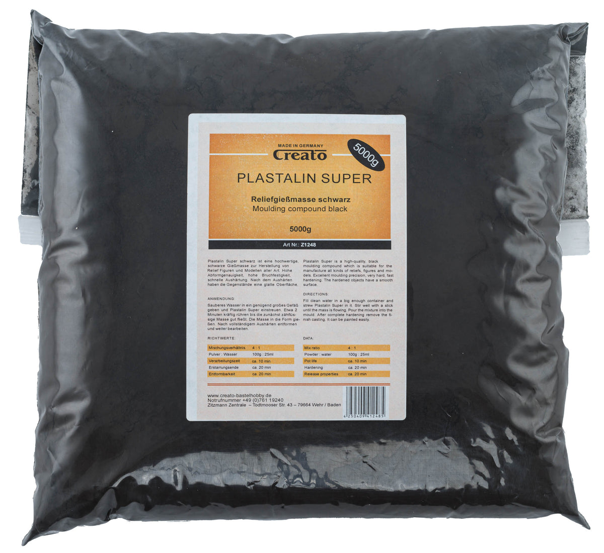 Plastalin Super SCHWARZ 5000g Giessmasse
