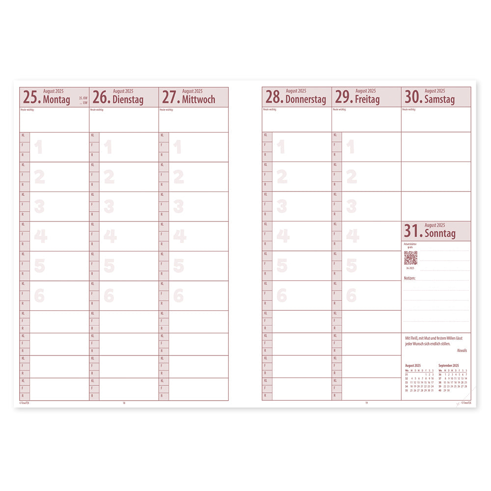 TimeTEX System-Schulplaner A4-Plus Gelb - Schuljahr 2026/2027 - Lehrerkalender mit breitem Verschlussgummi (Kopie)