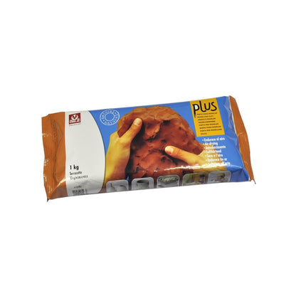 PLUS terracotta 1 kg, lufthärtende, natürliche Modelliermasse