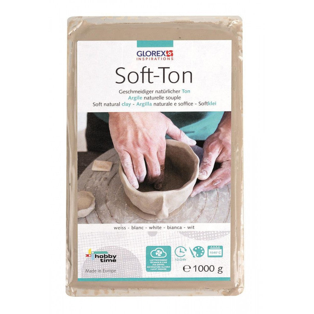 Soft-Ton weiss 1000g lufthärtend / brennbar 1040°C